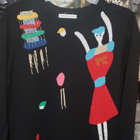 TSUMORI CHISATO THIN SWEATER/DRESS SZ 2 - Picture 10 of 13